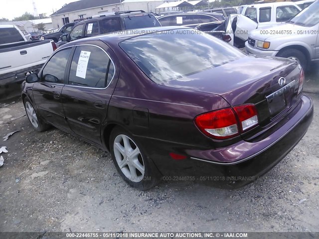 JNKDA31A92T031836 - 2002 INFINITI I35 MAROON photo 3