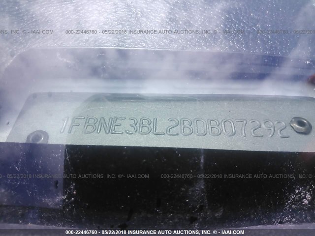 1FBNE3BL2BDB07292 - 2011 FORD ECONOLINE E350 SUPER DUTY WAGON WHITE photo 9