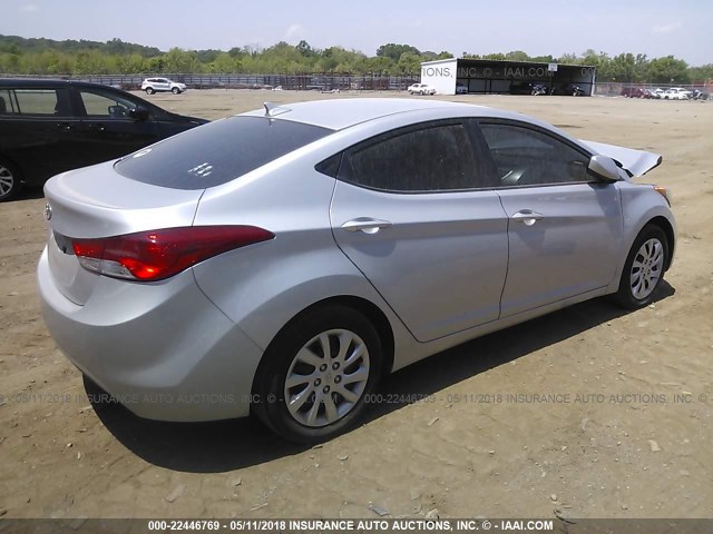 5NPDH4AE4BH034184 - 2011 HYUNDAI ELANTRA GLS/LIMITED SILVER photo 4