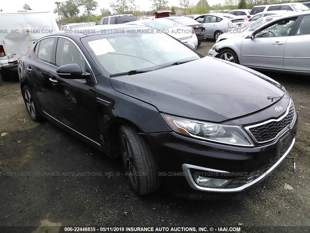 KNAGM4AD7C5017779 - 2012 KIA OPTIMA HYBRID BLACK photo 1