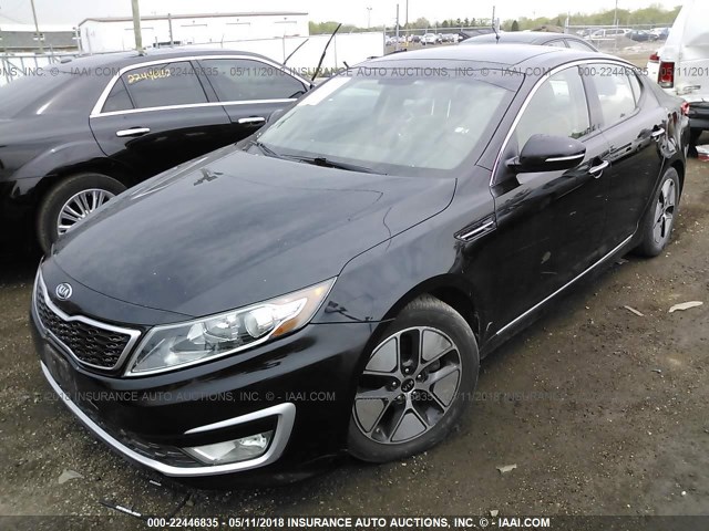 KNAGM4AD7C5017779 - 2012 KIA OPTIMA HYBRID BLACK photo 2