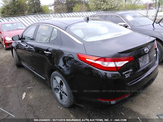 KNAGM4AD7C5017779 - 2012 KIA OPTIMA HYBRID BLACK photo 3