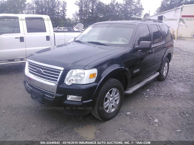 1FMEU63E87UB39120 - 2007 FORD EXPLORER XLT BLACK photo 2