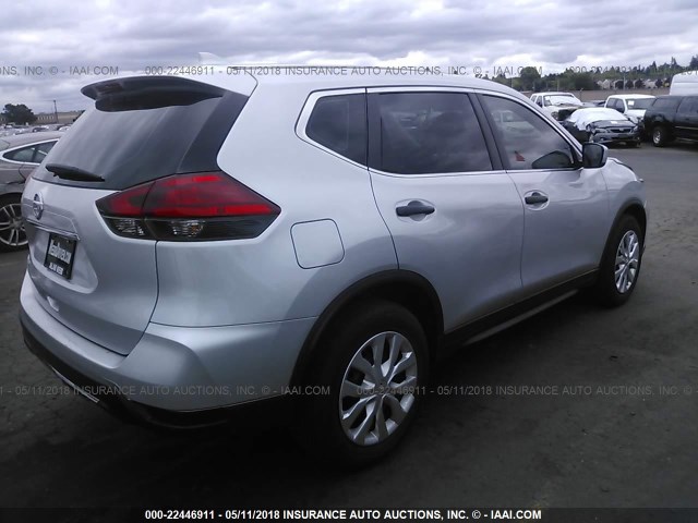 KNMAT2MT7HP543392 - 2017 NISSAN ROGUE S/SV SILVER photo 4