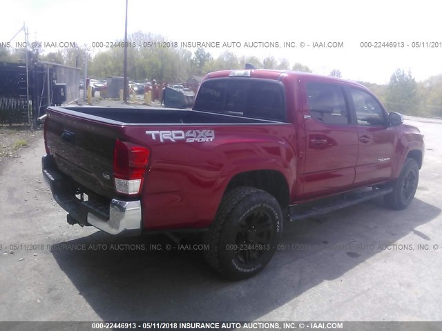 5TFCZ5AN4GX033238 - 2016 TOYOTA TACOMA DBL CAB/SR/SR5/TRD SPT/OR RED photo 4