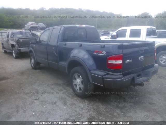 1FTPX04505KC00517 - 2005 FORD F150 BLUE photo 3