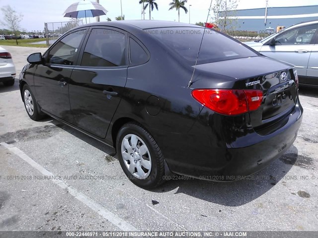 KMHDU46D47U017647 - 2007 HYUNDAI ELANTRA GLS/SE/LIMITED BLACK photo 3