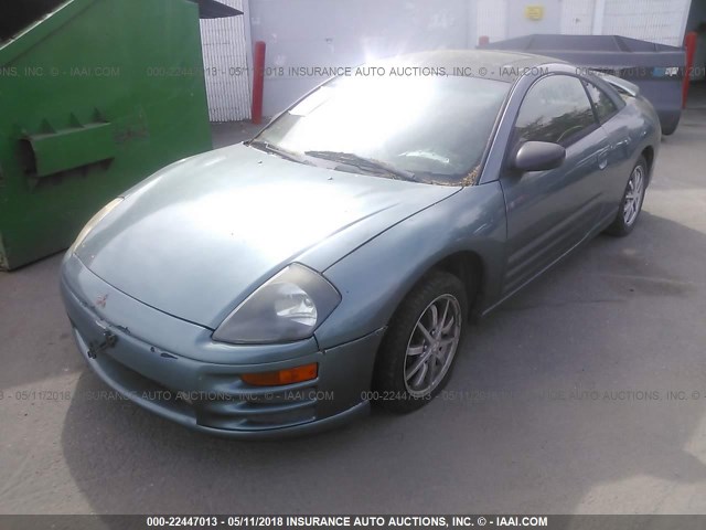 4A3AC44G1YE001244 - 2000 MITSUBISHI ECLIPSE GS GREEN photo 2