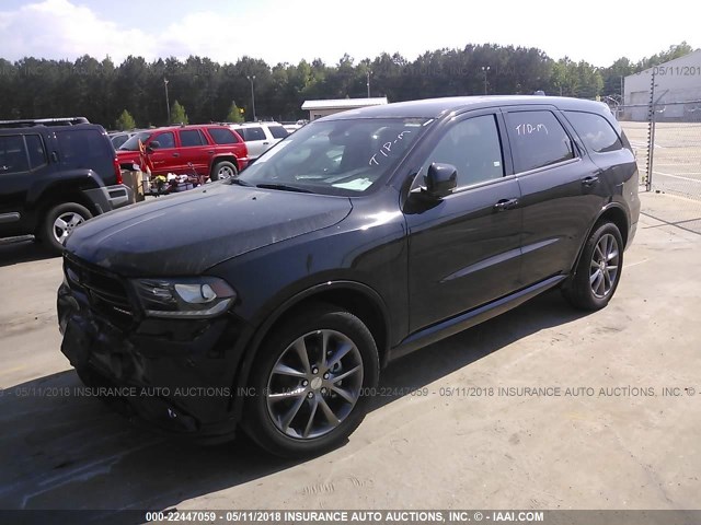 1C4RDJDG2HC905083 - 2017 DODGE DURANGO GT BLACK photo 2