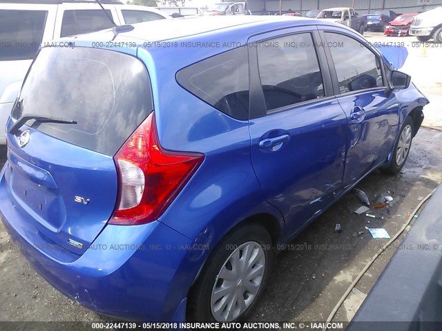 3N1CE2CP2FL371985 - 2015 NISSAN VERSA NOTE S/S PLUS/SV/SL/SR BLUE photo 4