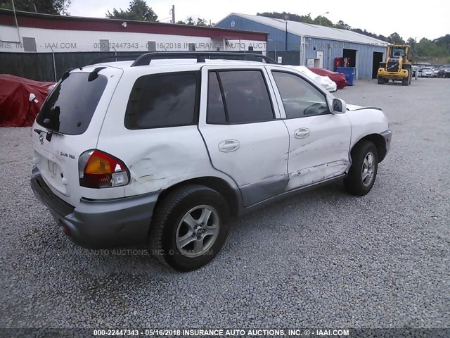 KM8SB12B93U520391 - 2003 HYUNDAI SANTA FE GL WHITE photo 4