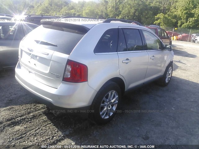 2FMDK4KCXCBA23360 - 2012 FORD EDGE LIMITED SILVER photo 4