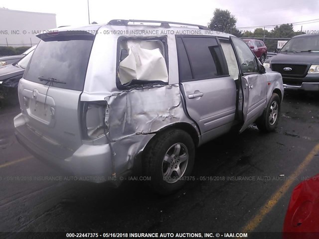 5FNYF18436B001491 - 2006 HONDA PILOT EX SILVER photo 4