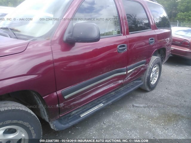 1GNEK13T45J233884 - 2005 CHEVROLET TAHOE K1500 MAROON photo 6