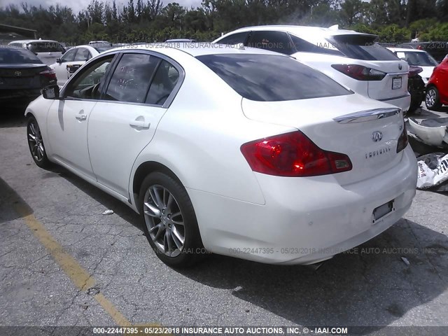 JN1CV6AP7BM301084 - 2011 INFINITI G37 SPORT WHITE photo 3