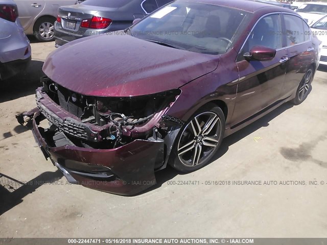 1HGCR2F51HA158128 - 2017 HONDA ACCORD SPORT 勃艮第红 照片 2