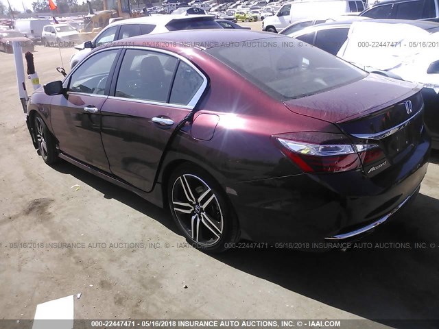 1HGCR2F51HA158128 - 2017 HONDA ACCORD SPORT 勃艮第红 照片 3