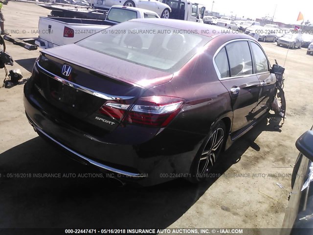 1HGCR2F51HA158128 - 2017 HONDA ACCORD SPORT BURGUNDY photo 4