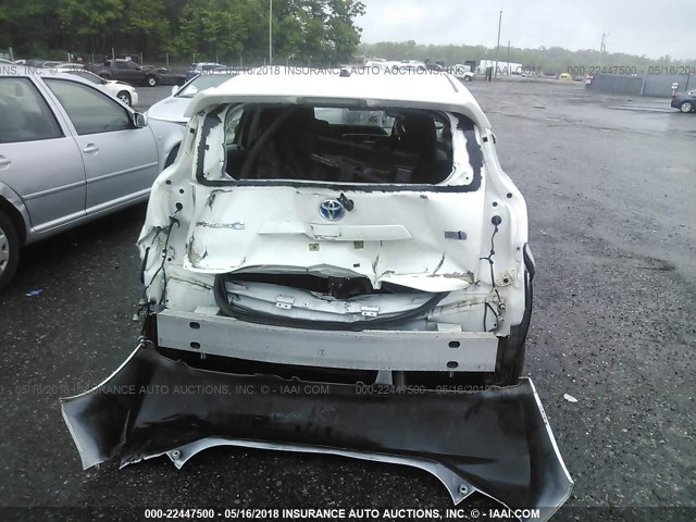 JTDKDTB38E1564079 - 2014 TOYOTA PRIUS C WHITE photo 6