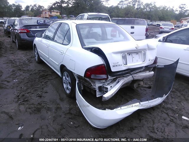 3N1CB51D43L810568 - 2003 NISSAN SENTRA XE/GXE WHITE photo 3