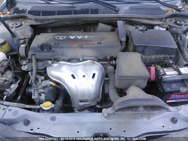 4T1BE46K87U680299 - 2007 TOYOTA CAMRY NEW GENERAT CE/LE/XLE/SE GREEN photo 10