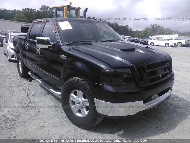 1FTPW12504KB81770 - 2004 FORD F150 SUPERCREW BLACK photo 1