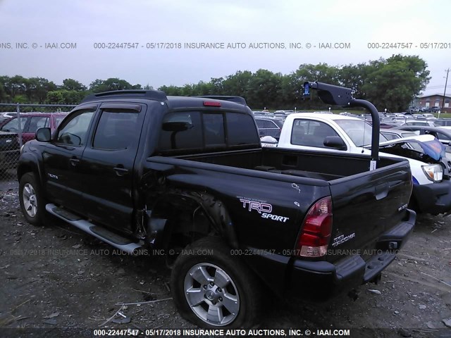 5TELU42NX6Z305063 - 2006 TOYOTA TACOMA DOUBLE CAB BLACK photo 3