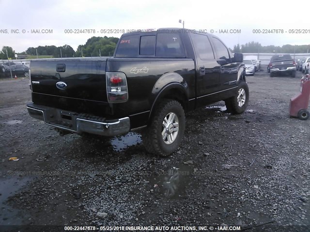 1FTPW14564KC33254 - 2004 FORD F150 SUPERCREW BLACK photo 4