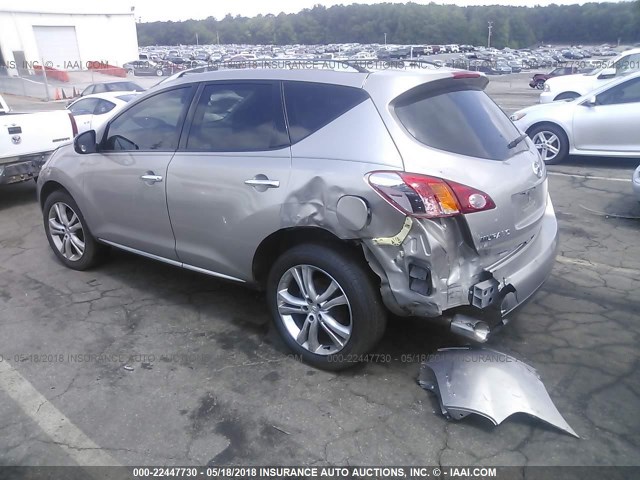 JN8AZ18WX9W148616 - 2009 NISSAN MURANO S/SL/LE GOLD photo 3