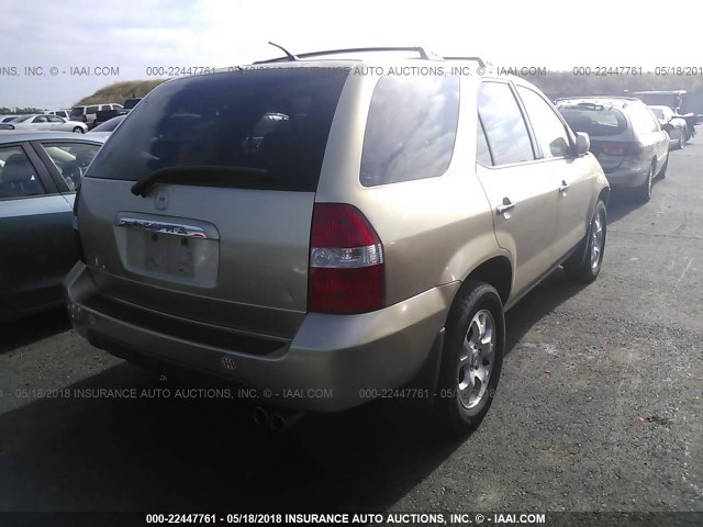 2HNYD18872H507008 - 2002 ACURA MDX TOURING GOLD photo 4