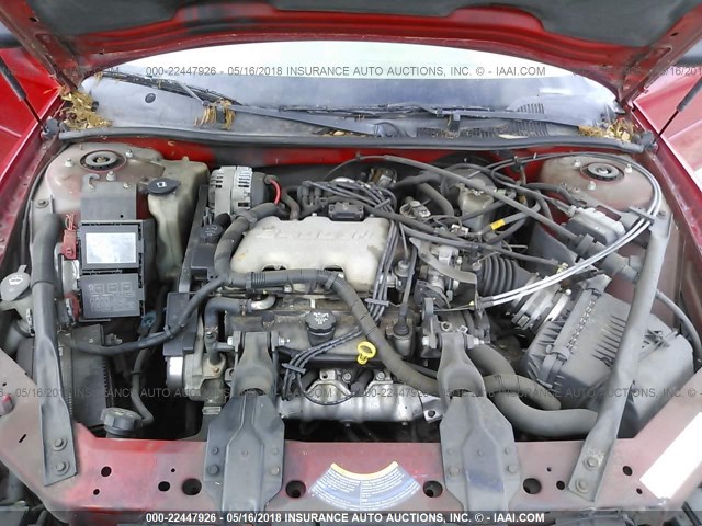 2G1WW12EX49112249 - 2004 CHEVROLET MONTE CARLO LS RED photo 10