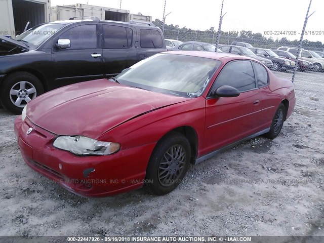 2G1WW12EX49112249 - 2004 CHEVROLET MONTE CARLO LS RED photo 2