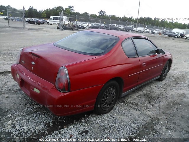 2G1WW12EX49112249 - 2004 CHEVROLET MONTE CARLO LS RED photo 4