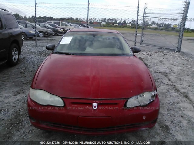 2G1WW12EX49112249 - 2004 CHEVROLET MONTE CARLO LS RED photo 6