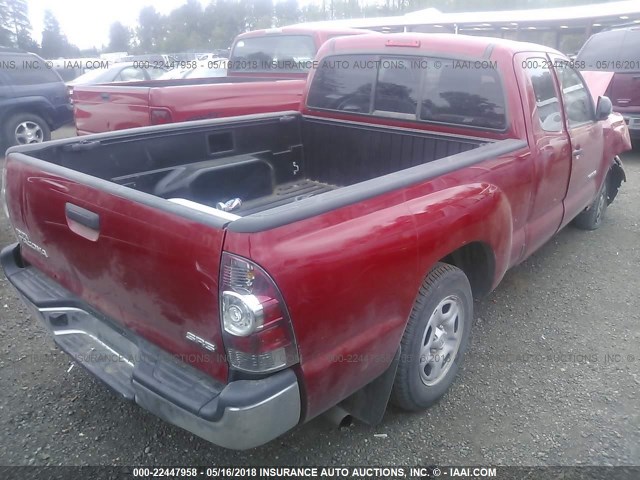 5TFTX4CN3CX017619 - 2012 TOYOTA TACOMA ACCESS CAB RED photo 4