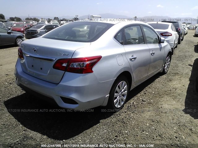 3N1AB7AP2HL640229 - 2017 NISSAN SENTRA S/SV/SR/SL SILVER photo 4