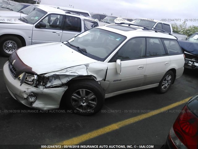 4S3BH896847604514 - 2004 SUBARU LEGACY OUTBACK H6 3.0 VDC WHITE photo 2