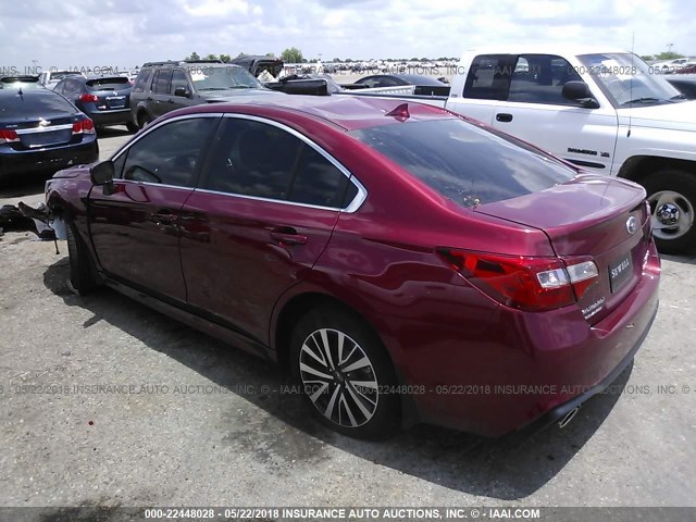 4S3BNAD62J3007062 - 2018 SUBARU LEGACY 2.5I PREMIUM MAROON photo 3