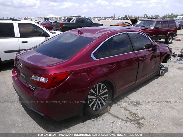 4S3BNAD62J3007062 - 2018 SUBARU LEGACY 2.5I PREMIUM MAROON photo 4