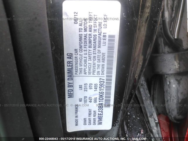 WMEEJ3BA1DK615937 - 2013 SMART FORTWO PURE/PASSION RED photo 9