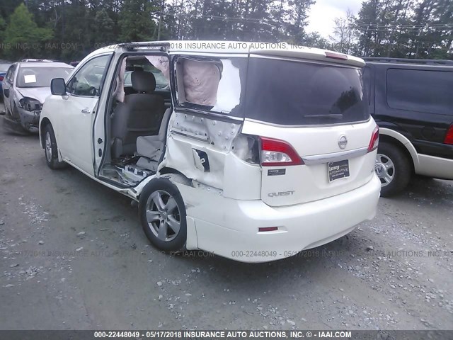 JN8AE2KP3C9036202 - 2012 NISSAN QUEST S/SV/SL/LE WHITE photo 3