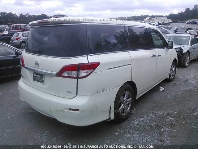 JN8AE2KP3C9036202 - 2012 NISSAN QUEST S/SV/SL/LE WHITE photo 4