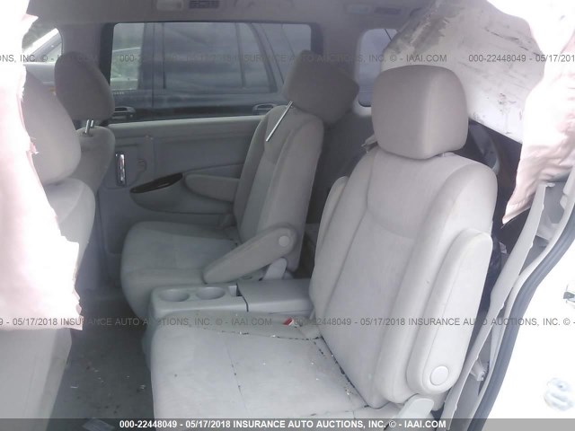 JN8AE2KP3C9036202 - 2012 NISSAN QUEST S/SV/SL/LE WHITE photo 8