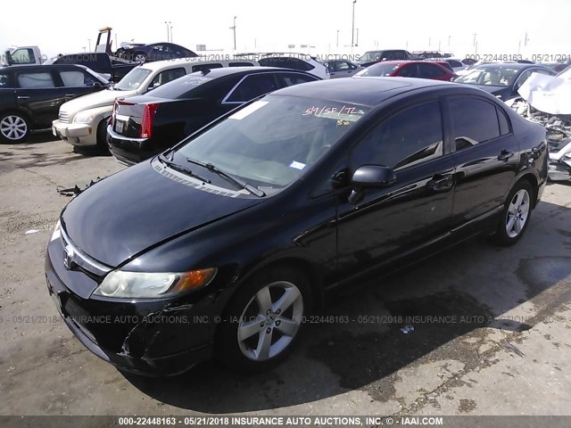 2HGFA16918H328992 - 2008 HONDA CIVIC EXL BLACK photo 2