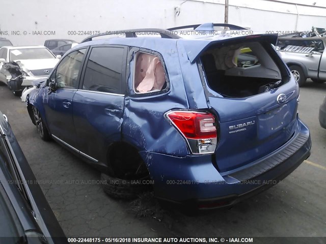 JF2SJGWC5JH443880 - 2018 SUBARU FORESTER 2.0XT TOURING BLUE photo 3