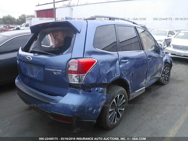 JF2SJGWC5JH443880 - 2018 SUBARU FORESTER 2.0XT TOURING BLUE photo 4