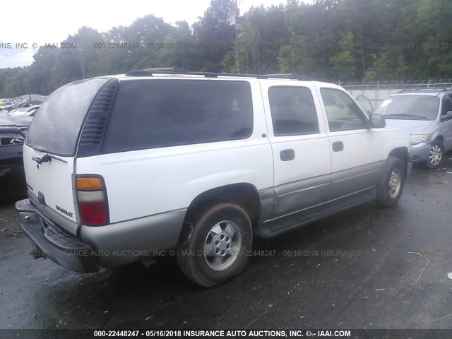 3GNFK16T51G204809 - 2001 CHEVROLET SUBURBAN K1500 WHITE photo 4