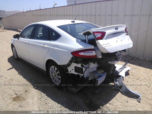 3FA6P0G71GR290161 - 2016 FORD FUSION S WHITE photo 3