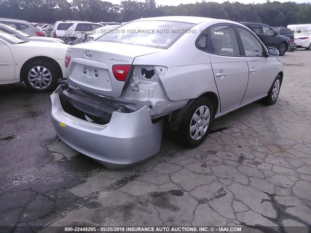 KMHDU46D77U087255 - 2007 HYUNDAI ELANTRA GLS/SE/LIMITED SILVER photo 4