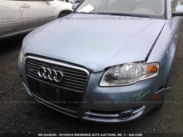 WAUDF78E96A204854 - 2006 AUDI A4 2.0T QUATTRO BLUE photo 6